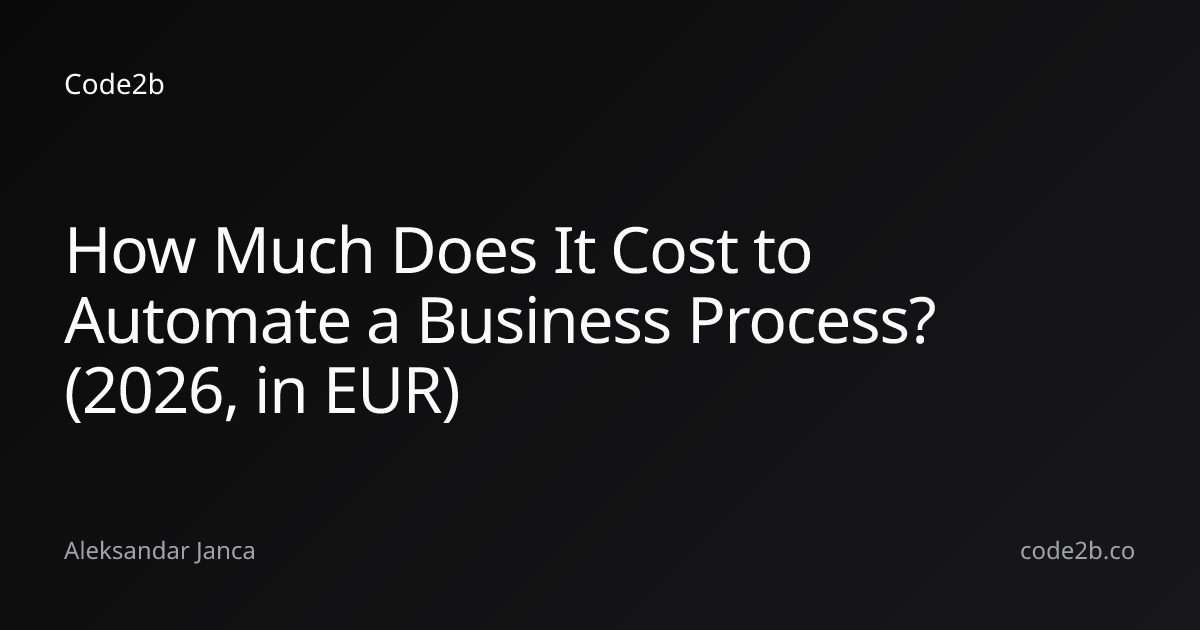 How Much Does It Cost to Automate a Business Process? (2026, in EUR)