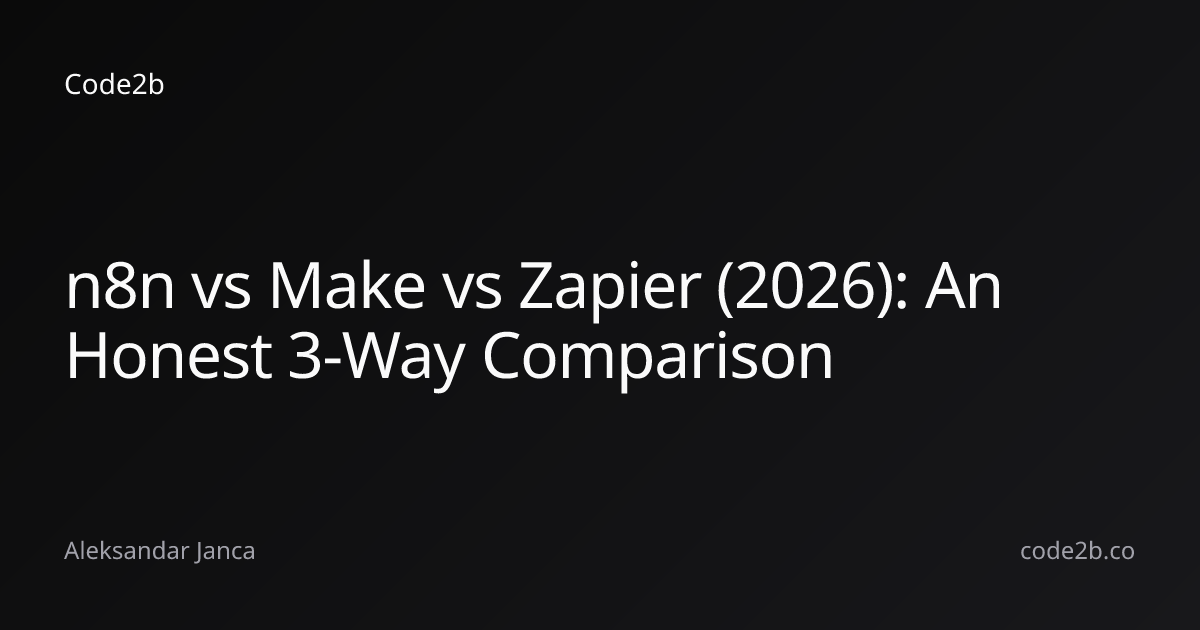 n8n vs Make vs Zapier (2026): An Honest 3-Way Comparison