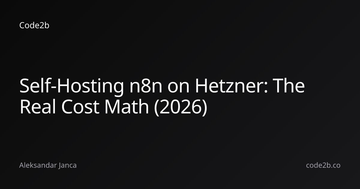 Self-Hosting n8n on Hetzner: The Real Cost Math (2026)
