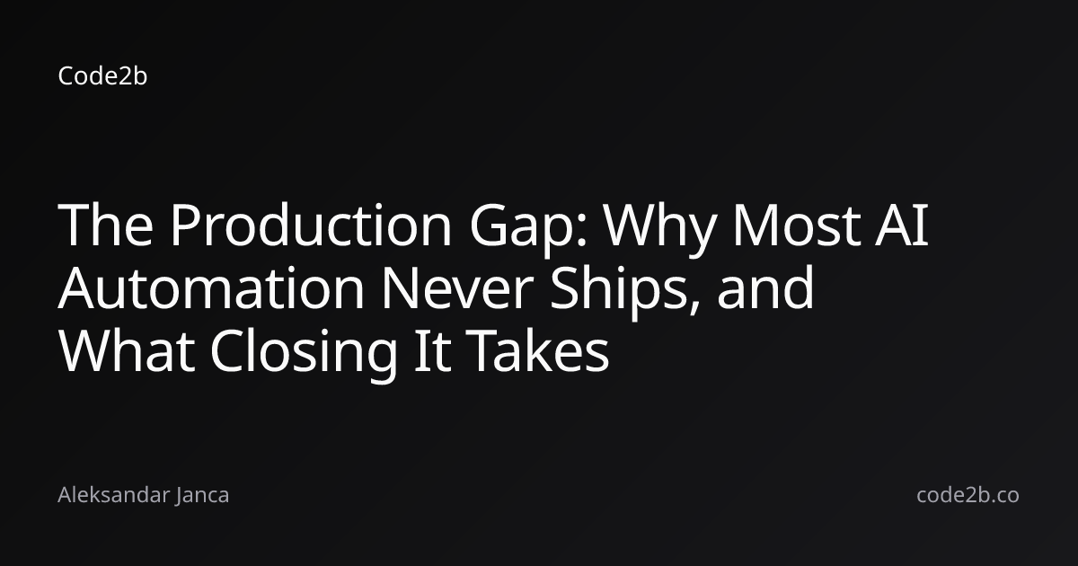 The Production Gap: Why Most AI Automation Never Ships, and What Closing It Takes